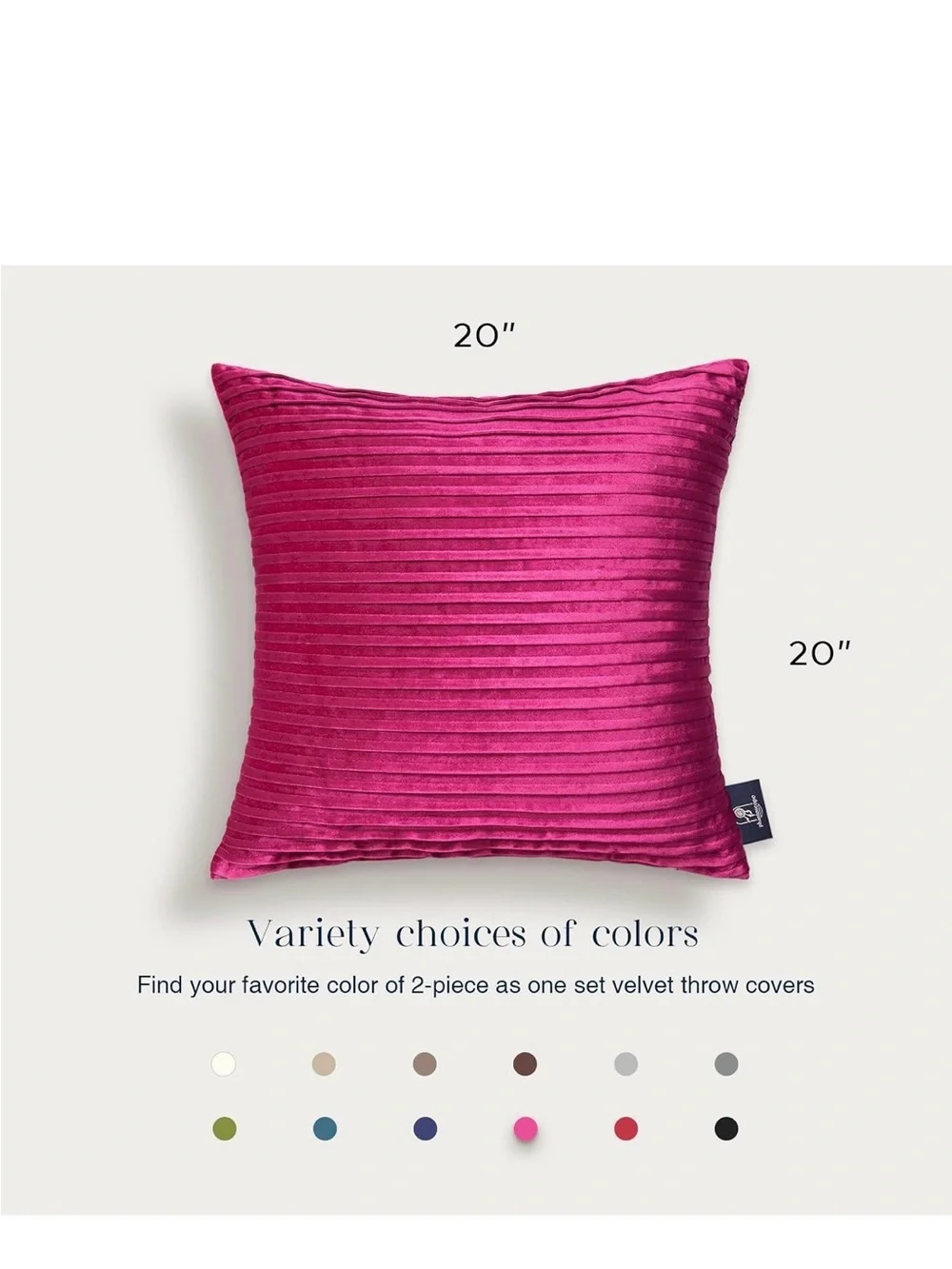 Hot Pink Ribbed Velvet Throw Pillow Cover - Home Bedding